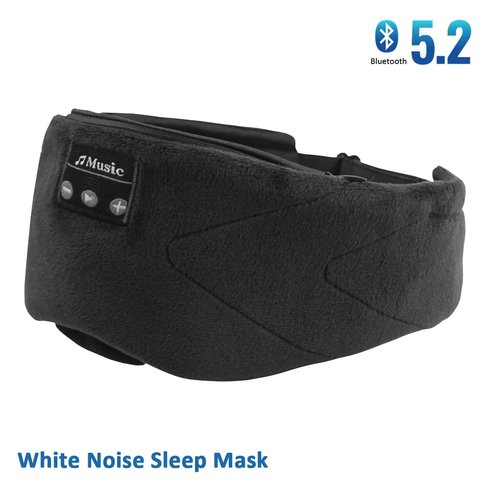 5.2Bluetooth Sleeping Headphones Sleep Mask 24White Noise Blackout Light Ice-Feeling Extra Soft Lining Sleep Eye Mask Ultra-Thin