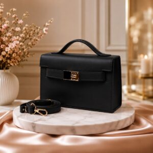 Arlet Noir Structured Top Handle Bag